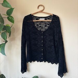 Idyllwind Black Lace Overlay Top